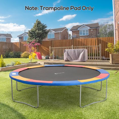 Kit de sécurité pour trampoline Ø 366 cm (8-15 pi) : filet anti-chute + couvre-bordure multicolore, idéal pour protéger les enfants (1/4)