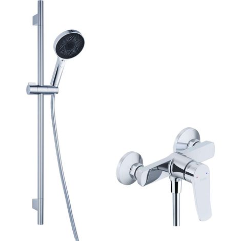 kielle Nefia - Set de douche avec mitigeur, barre, flexible et pommeau de douche EcoSpare, chrome 20627SN70 (1/5)