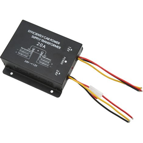 Convertisseur 24V à 12V, Protection contre les courts-circuits, réducteur de tension environnemental professionnel pour voiture, 20a