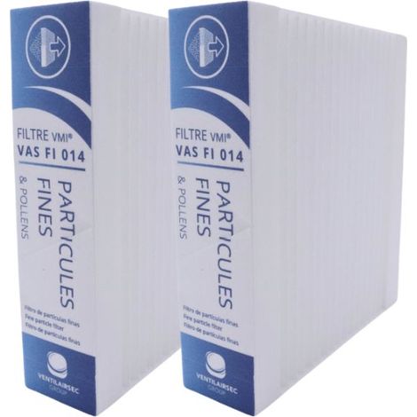 Lot de 2 filtres particules fines F7 – Pour VMI Urban, Cube, Cave et Galbé – Filtration 95% des particules > 2.5µm – Jetable