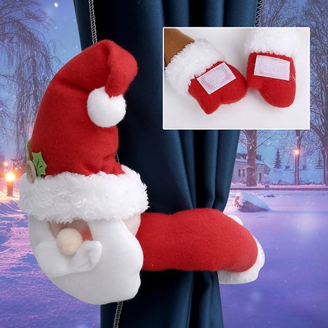 Attache Pour Rideau De Noël - Motif Père Noël Bonhomme De Neige Renne Pingouin - Décoration Festive Pour Fenêtre Intérieure - Lot De 1 (1/5)