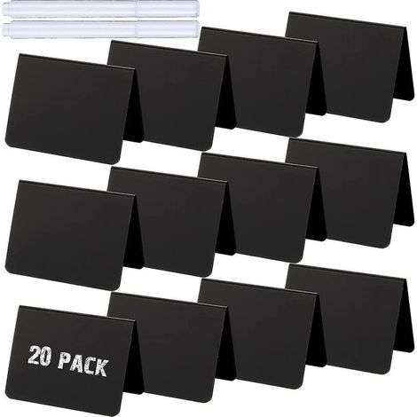 20 Pieces Mini Chalkboard Signs A-shaped Chalkboard Tables Buffet Tags Pvc Gift (1/3)