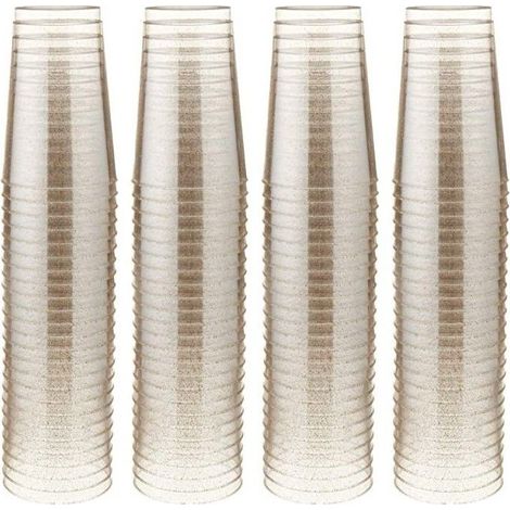 Ecleanfy - Gobelets en Plastique Réutilisables - 50 Pièces, 300 ml - Pour Anniversaires, Mariages, Fêtes, Camping et Diverses Occasions (1/5)