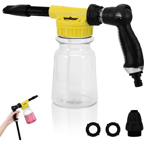 Pistolet à Mousse 1000ML, Canon à Mousse Voiture, multifonction, Pistolet à Mousse de Nettoyage de Voiture pour Nettoyer les Jardins de Voiture et de Moto (Gelb) (1/5)