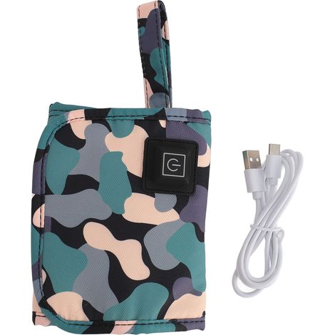 Soavoa Chauffe-Biberon USB Portable Constant Temperature avec Housse Isolante Camouflage Noir pour Bébé 1 Pièce (1/4)
