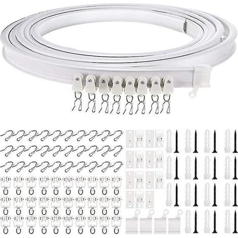 Ecleanfy - Rail de plafond flexible de 1 à 5 mètres pour rideaux, rail de plafond flexible pour rideaux 1 m (1/5)