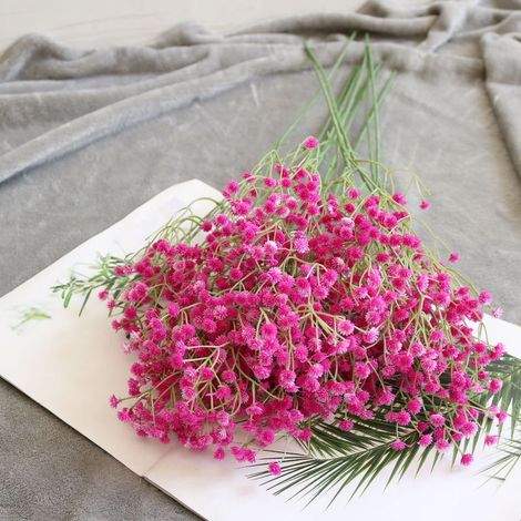 10 pezzi di fiori artificiali Gypsophila (velo da sposa), bouquet di fiori finti, fiori sfusi bianchi per ghirlande nuziali, decorazioni per la casa, feste e giardini, rosa e rossi (1/5)