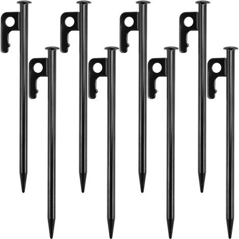 Piquets de tente robustes, 8 pièces, 20 cm, résistants aux intempéries, pour la randonnée et autres activités de plein air. (1/5)