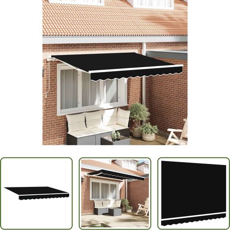 Tissu de store - Toile de rechange pour auvent Noir 3 x 2,5 m Polyester (1/5)