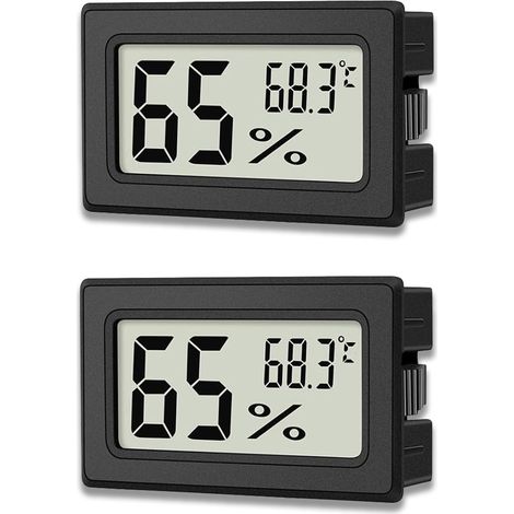 Mini thermomètre-hygromètre numérique LCD avec indicateur de température et d'humidité, portable pour le bureau, la cuisine et les caves à cigares. (1/4)