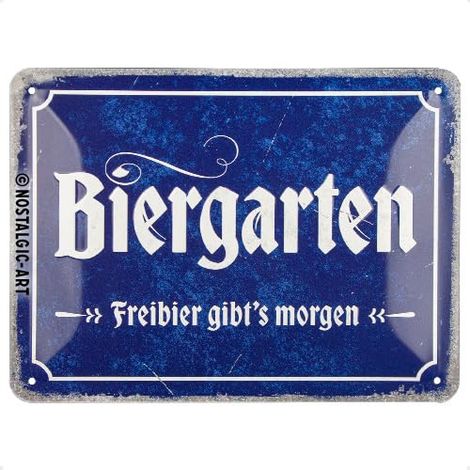 Plaque en métal rétro 15 x 20 cm Motif jardin de bière Idée cadeau pour les fans de bière Design vintage avec inscription en allemand (1/5)
