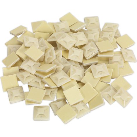 Sealey Self-Adhesive Cable Tie Mount 20 x 20mm White Pack of 100 CTM2020W (1/2)