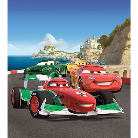 Papier peint XL intisse Flash McQueen & Francesco Bernoulli Cars Disney 180X202 CM (1/4)