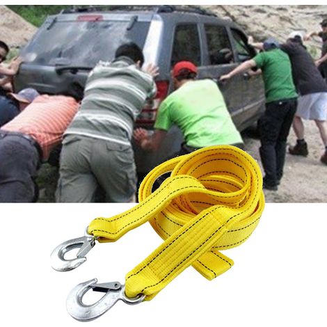 Sangle de remorquage 5 tonnes avec crochets, 4 m, nylon haute résistance pour voiture, camion, 4x4, véhicule tout-terrain (1/5)