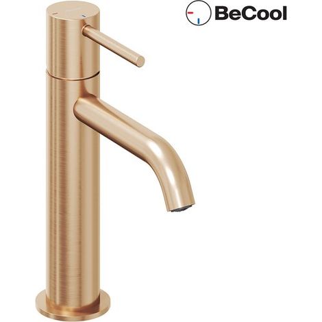 ES 012.61RGB  Grifo de caño alto para lavabo BeCool 190mm, sin desagüe, Rose Gold Brushed (1/5)