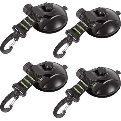 4 Pack Suction Cup Anchors with Suction Cup Mount for Car, Camping, Tarp, Tent Multifunctional Suction Cup Mount for Use as Car Side Awning (1/4)