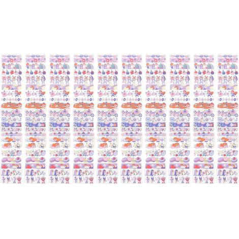 Lot de 10 bandes adhésives PET longues autocollantes à partager, autocollants décoratifs mignons de type 15 pour calendrier (1/5)