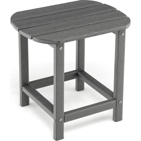 Juego de 2 mesas auxiliares para exterior 48 x 37 x 46 cm construcción robusta tablero grande y acogedor de HDPE gris 200013855