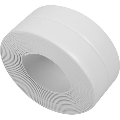 Bande d'étanchéité adhésive pour lavabo et mur, finition de bordure de cuisine (Blanc 2, 38mm x 3.2m)