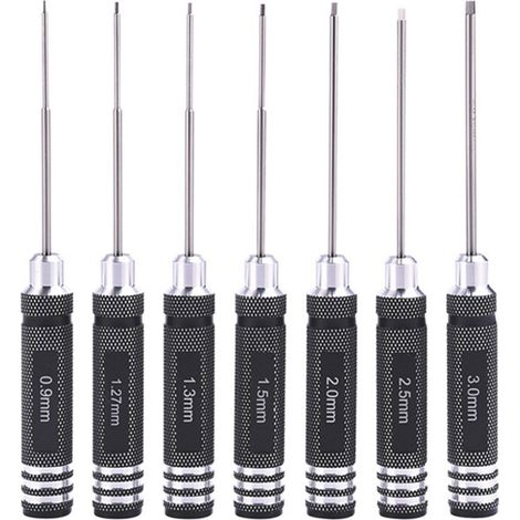 Kit d'outils miniatures pour tournevis hexagonaux (7 pièces) - Outil utilitaire pour retirer les tournevis hexagonaux (0,9-3,0 mm) (1/5)