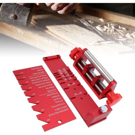 Gabarit d'affûtage de ciseaux à bois en alliage d'aluminium avec positionnement précis, guide d'affûtage avec dispositif de fixation d'angle et mètre. (1/5)