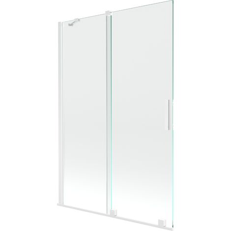 Mexen Velar Badewannenabtrennung mit 2 Schiebetüren 120 x 150 cm, transparent, weiß - 896-120-000-01-20 (1/5)