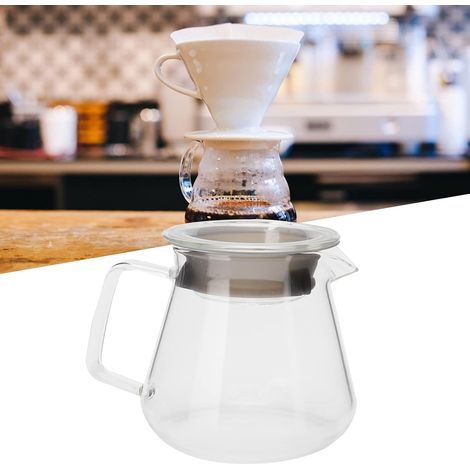 1 Pot à café en verre,poignée anti-brûlure,fond antidérapant,bec verseur en V,500ml,pour cuisine et restaurant (1/5)