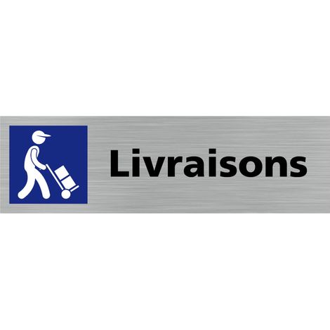 Pictogramme LIVRAISONS (Q0345).- Adhésif aspect aluminium brossé - (1/5)