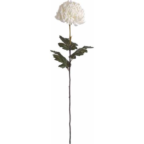 Large Chrysanthemum Artificial Flower - Fabric/Plastic - L15 x W15 x H87 cm - White