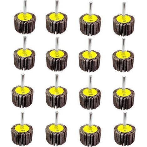 Roue Abrasive - 30x25x6 mm - Grain 80 - Pour Perceuse Meuleuse Electrique - Bois Metal Peinture - 20 Pièces (1/3)