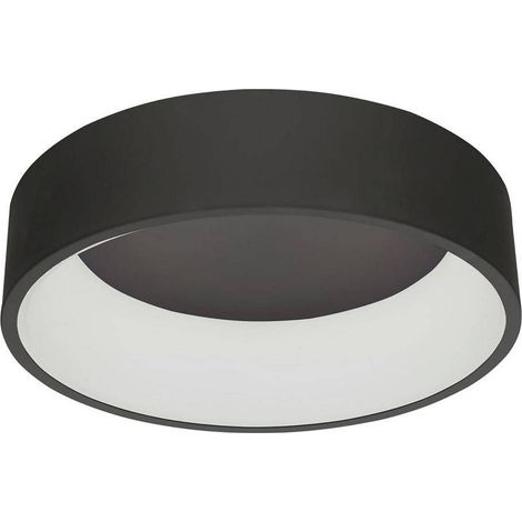 TRADE SHOP - Plafoniera Tonda Led 30 W Cct 3000k 4000k Lampada Soffitto Parete Muro Luce 40cm - Nero (1/3)