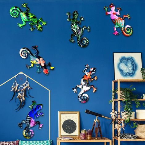 Metallene Gecko-Wandskulptur für die Inneneinrichtung – Wohnzimmer, Schlafzimmer, Büro oder Garten (1/5)