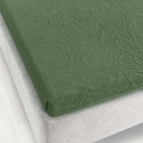 Sábana bajera ajustable de rizo Tulipan 175x220 zwoltex verde gruesa (1/3)