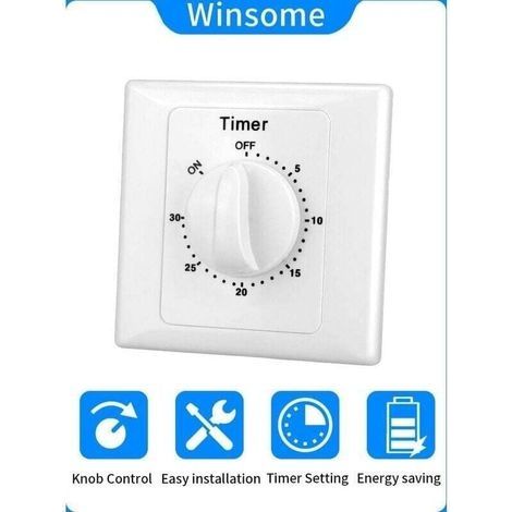 AC 220 V Interrupteur Minuterie Pompe Haute Performance Commande Électronique Compte à Rebours Mécanique Socket Time Switch-30min (1/4)