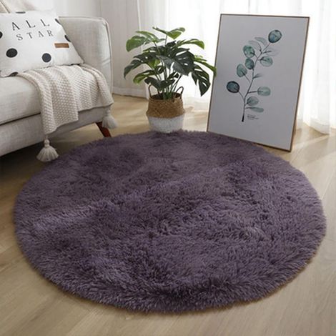 Tapis Rond - Velours Polyester - Dos Antidérapant - Pour Intérieur - Cuisine Salon Chambre À Coucher Salle À Manger - Diamètre 120 cm (1/2)