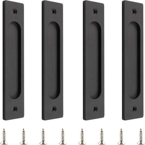 Lntyq 18cm poignée de porte coulissante rectangulaire auto - adhésive, 4pcs aluminium poignée plate sans emboutissage pour armoire de porte et fenêtre coulissante de grange (1/4)
