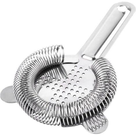 Colador de cóctel Silver Hawthorn de 2 piezas, colador de bar de acero inoxidable, colador profesional para coctelería comercial o doméstica. (1/4)