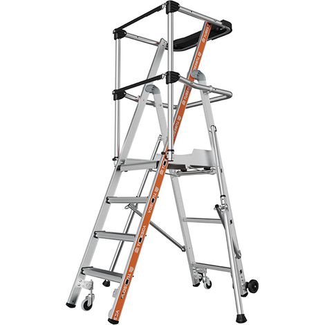 Escabeau PIRL 4 marches - Hauteur max. de travail 2,94m - 2274114 (1/5)