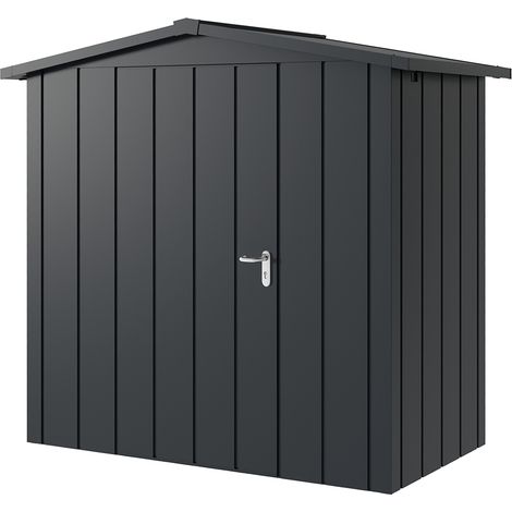 Hörmann Metall-Gerätehaus "Juno" mit Satteldach, JSD3 - Modern, 214 x 118 cm (B x T), anthrazit, 1-flüglige Tür, Anschlag links (1/5)