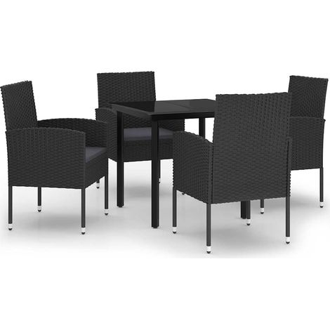 Maison Exclusive - Set da Pranzo da Giardino 5 pz Nero (1/5)