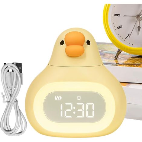 Réveil numérique en forme d'oie de dessin animé, veilleuse USB pour chambre (1/5)