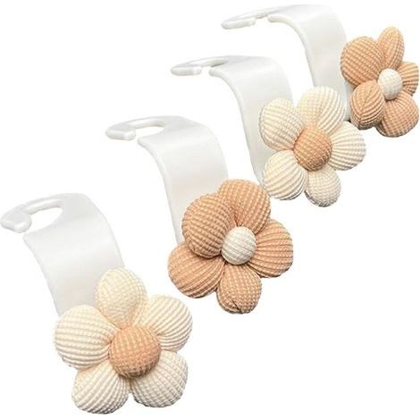 Crochets De Siège De Voiture Pour Sacs Crochets Voiture 4PCS Crochet Sac à Main Cintre à Fleurs Mignonnes Universels Pour Appuie-Tête Siège Type 1 (1/4)