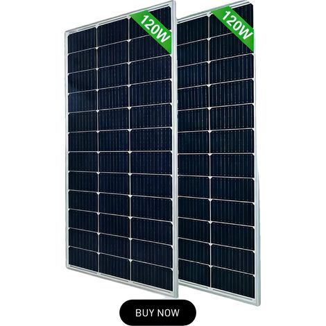 Pannello solare ad alta efficienza, design resistente, 2 pannelli da 120 W (1/2)