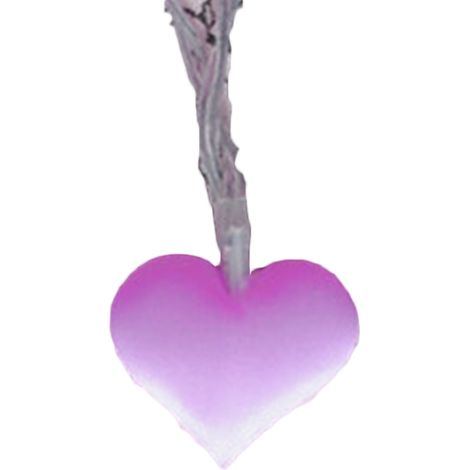 Guirlande lumineuse légère en forme de cœur, pour chambre de fille, fête de mariage (6 mètres, 40 lumières, violet)