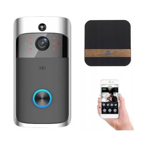 Interphone vidéo avec sonnette, caméra intelligente, sans fil, HD 1080P, détection de mouvement, conversation bidirectionnelle, contrôle par application, Onshop (1/5)