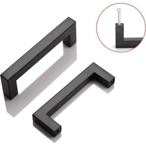Lot de 2 Poignées de meuble, Acier inoxydable, Noir, Entraxe 288 mm, Cuisine Salle de bains (1/4)