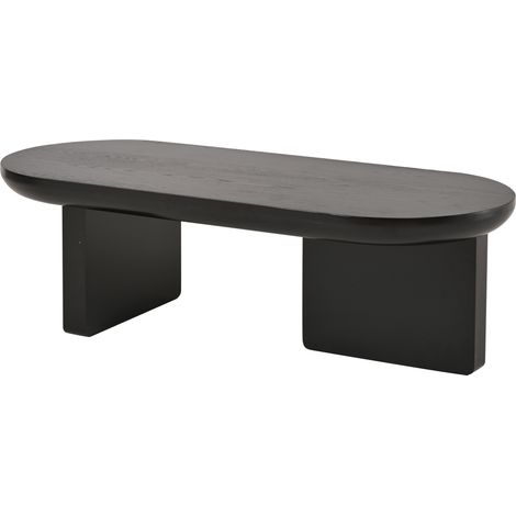 Tavolino da caffè ovale nero in MDF 119,7 x 49,8 x 35,5 cm (1/5)