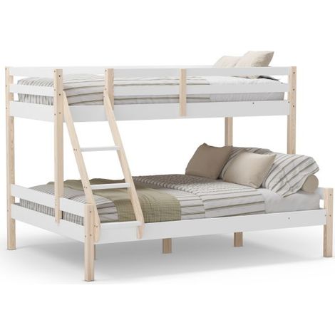 Litera con barrera lateral y escalera 156,5x202 cm Stair Blanco - Oak Soft (ancho) x 142cm (alto) (1/5)