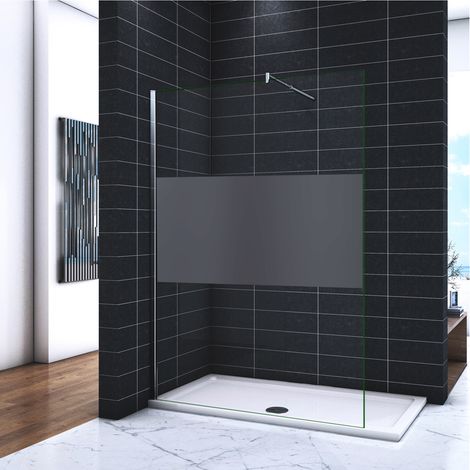 Ocean Sanitaire – Paroi de douche 120x200cm – Verre 8mm anticalcaire sablé – Barre extensible 70-120cm – Montage réversible – Profilé chromé anodisé