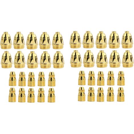 20 Ensembles/Lot P80 Air Plasma Consommables Doré CNC Machine de Découpe Plasma Cutter Buse Hafnium Électrode 1.3mm (1/5)